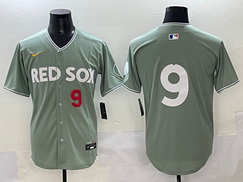 Men 2025 Boston Red Sox #9 No Name Light Green Joint Name Nike MLB Jersey style 2
